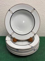 Studio Nova Art Deco China EXHIBITION pattern Rim Soup Bowls / Plates set of 6 - £62.64 GBP