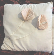 Granny Cottage Core Pillows 2 Handmade  Decorated Calla Lily’s Ivory Pink Quilt - £31.13 GBP