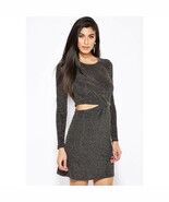 TOPSHOP Knot Detail Cutout Metallic Shimmer Dress Size 10 - $41.03 CAD