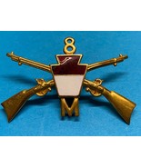 PENNSYLVANIA, NGP, M CO. 8th INF. REGIMENT 4th  BRIGADE, CAP BADGE, ENLI... - $556.85 MXN