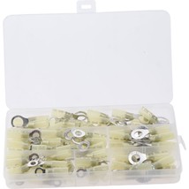 100Pcs Yellow 12-10 Awg Heat Shrink Ring Connectors, Copper Heat Shrink ... - $38.99