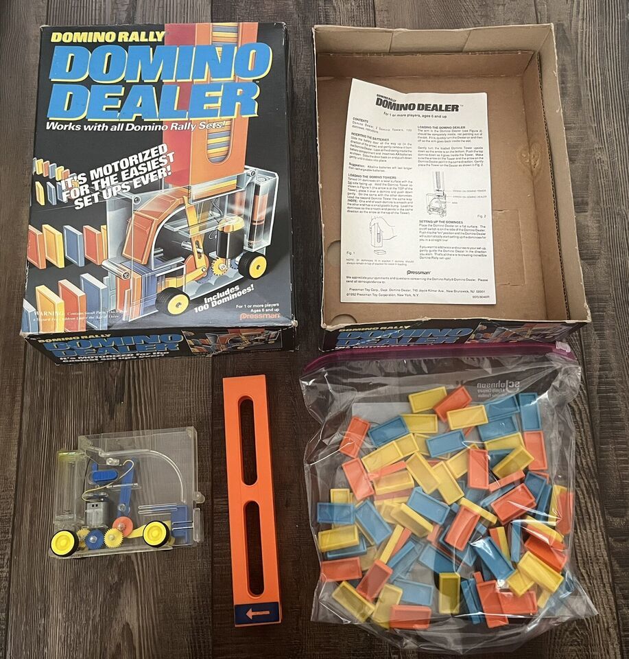 Vintage 1992 Pressman Motorized Domino Rally Dealer Game -Nice!! - $14.55