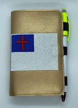Christian Flag - Embroidered Bible Cover w/ pocket sized New Testament K... - $19.99