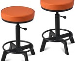 Vintage Short Bar Stools Industrial Swivel Counter Stools 17-24Inch Heig... - £172.60 GBP