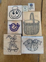  Bunny basket rubber stamp set #14 - £5.46 GBP