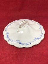 Johnson Brothers Blue Leaf Scalloped w/ Bands Gold Trim England - 8&quot; Round Top - £15.47 GBP
