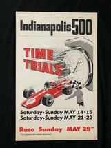 Indianapolis 500 Time Trials Racing Poster May 1977 - $388.00