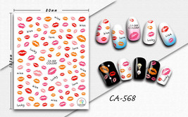Nail art 3D stickers decal red pink kiss miss lucky love CA568 - £2.58 GBP