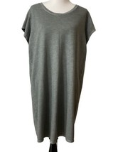 Orvis Women&#39;s T-shirt Dress Size M Solid Gray Short Sleeves Comfort Lightweight - £14.84 GBP