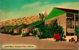 Lincoln Manor Motel Motore Tribunale Twentynine Palms California Unp Lino - £5.61 GBP