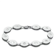 LO2011 - Matte Rhodium &amp; Rhodium Brass Bracelet with AAA Grade CZ  in Clear - $271.46 MXN