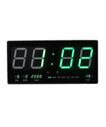 Multifunctional LED Wall Clock (Black) - Green LED - £83.32 GBP