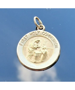 14K YELLOW GOLD FIRST HOLY COMMUNION MEDAL PENDANT - $172.98