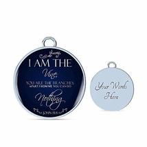 Express Your Love Gifts I Am The Vine Bible Verse Engraved Stainless Steel Circl - £36.47 GBP