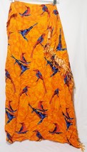 Just Cruising Wrap Skirt Cover-Up Birds  Orange Blue Red 56&quot; wide opened - $25.73