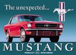 Classic FORD Mustang The unexpected Ad Tin Sign Reproduction NEW UNUSED - £4.76 GBP