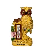 Vintage 5&quot; Ceramic Owl on Log Thermometer Japan Georgia Souvenir Google ... - $25.65 CAD