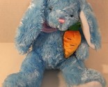 Caltoy Easter Bunny Rabbit plush blue white pink nose bow ribbon holding... - $12.86