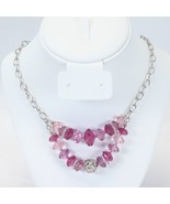 Napier Purple Acrylic Bead Silver Tone Necklace 18&quot; Estate Sale Find - $145.35 MXN