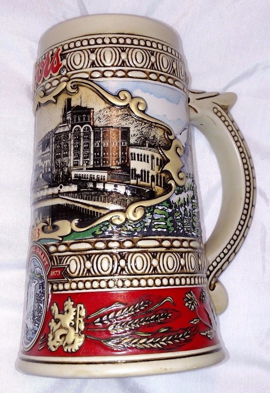 Vintage Adolph COORS BEER STEIN 1988 Edition 101877 Brewing Site 1873 CO Brazil - £19.75 GBP