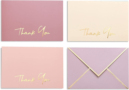Heavy Duty Thank You Cards with Envelopes - 36 PK - Gold Thank You Notes 4X6 Inc - £17.02 GBP