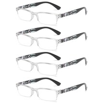 4 Pairs Unisex Blue Light Blocking Reading Glasses Slim Readers for Men ... - £8.64 GBP