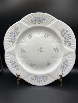 Shelley Dinner Plate white bone china blue floral sprigs Blue Rock VTG 1... - $35.34