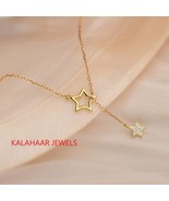 Shooting Star Choker Necklace 925 Sterling Silver Small Zircon Pendant N... - £85.20 GBP