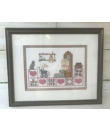 Framed Finished Baby in Carriage Cat Needlepoint Sampler 16 5/8&quot; X 13 11... - $47.15 CAD