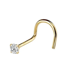 Adirfine 14K Solid Yellow Gold U Shape Nose Stud - £27.09 GBP