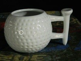 Golf Ball and Tee Handle Shaped Coffee Mug Cup Perfect for Golfing Golfers - £15.78 GBP