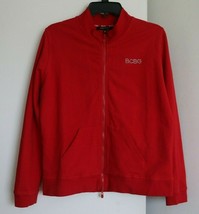 BCBG MaxAzria Track Jacket XL Red Zipper Sweatshirt Cotton New - £35.40 GBP