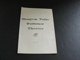 Chagrin Falls, Ohio- Summer Theatre PROGRAM, 1953 Season. RARE! - $18.41