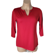 Profile Apparel Classy Shirt Blouse ~ Sz XL ~ Red ~ 3/4 Sleeve - £17.63 GBP