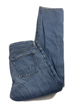 J CREW Womens Jeans Size 6 Stretch Light Wash Blue Distressed Straight leg - £12.54 GBP