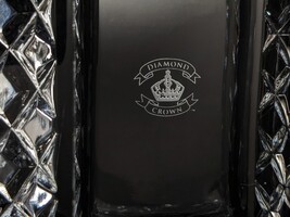 Diamond Crown Bristol Crystal  Ashtray  Measures 8" L x 4.5" W x 2" H  NIB image 11