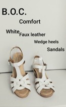 B.O.C. Women&#39;s Apple White Wedge Sandals - Size 10 NWB - $19.00