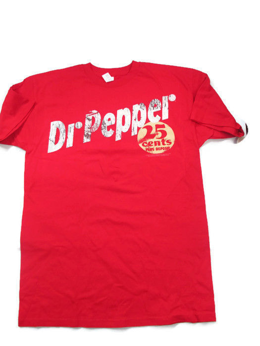 Dr Pepper Red Tee Shirt 25 Cents Plus Deposit  Medium - $9.65