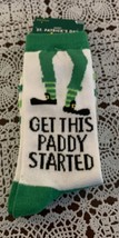 Saint Patricks Day Crew Socks One Size Green Leprechaun Lets Get Paddy S... - £9.43 GBP