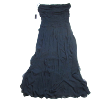 Nwt Tadashi Shoji Navy Blue Off-Shoulder Pleated Chiffon Gown Dress 16 - £78.89 GBP