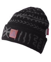 Asphalt Yacht Club Black Gray Arcane Cuff Beanie Skate Winter Hat AYC1410822 NWT - £12.94 GBP