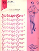 Stretch and Sew Misses 30 to 44 Shirt Blouse Vintage Uncut Sewing Pattern - £6.84 GBP