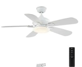 HD-Benson 44 in. LED White Ceiling Fan with Light and Remote Control - £106.17 GBP
