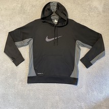 Nike Hoodie Men Medium Black Gray Pullover Sweatshirt Sweater Therma Fit... - $21.78