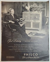Philco Good Listening Bing Crosby Dynamic Reproducer 1947 Vintage Print Ad - $5.00