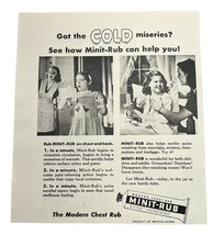 Minit Rub Vintage 1948 Print Ad Modern Chest Rub Bristol Myers Original Ad - $14.99