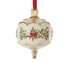 Lenox 2019 Holiday Sphere Ornament Annual Holly Berries Christmas LE Gift NEW - £110.16 GBP