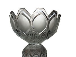 Vtg Clear Frosted Tulip Petals Glass Pedestal Footed Trifle Serving Bowl... - £14.58 GBP