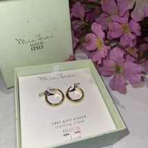 Mia Fiore Sterling Silver 18 Kt Gold Plated Mini Hoop Earrings NEW IN BOX - £51.40 GBP