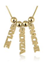 Dangling Name Necklace: Sterling Silver, 24K Gold, Rose Gold - £137.03 GBP